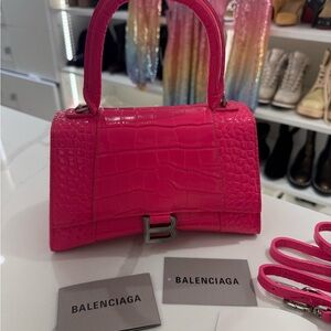 Balenciaga Hot Pink “HourGlass” Bag